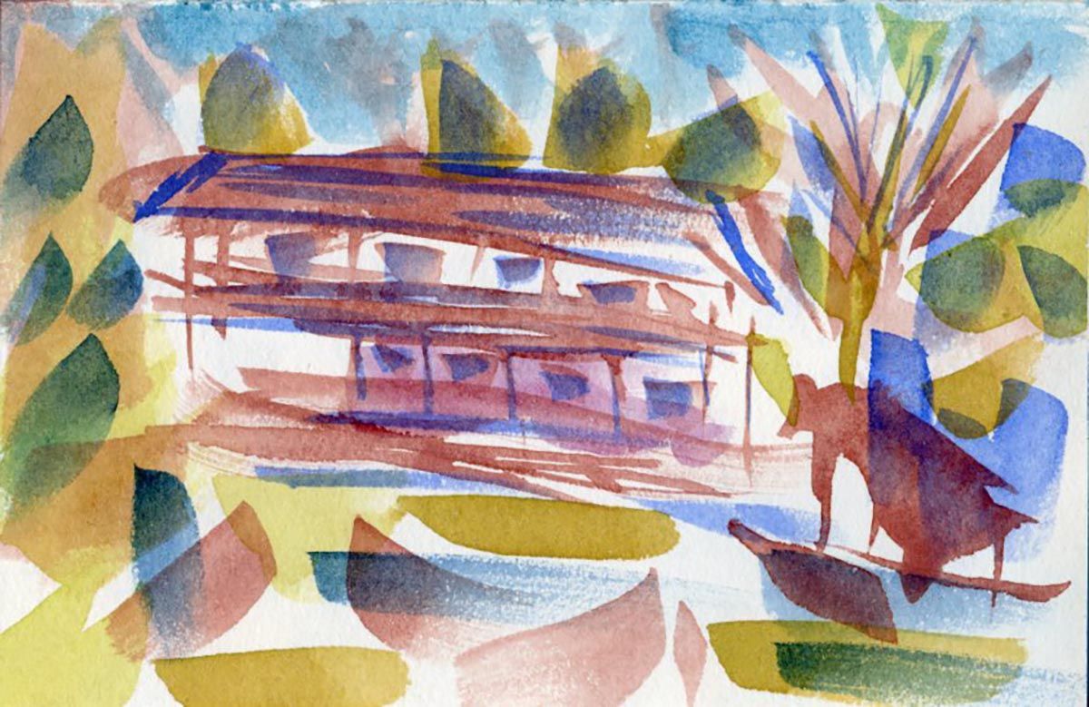 Jan Turner watercolour painting - Contemporary landscape art