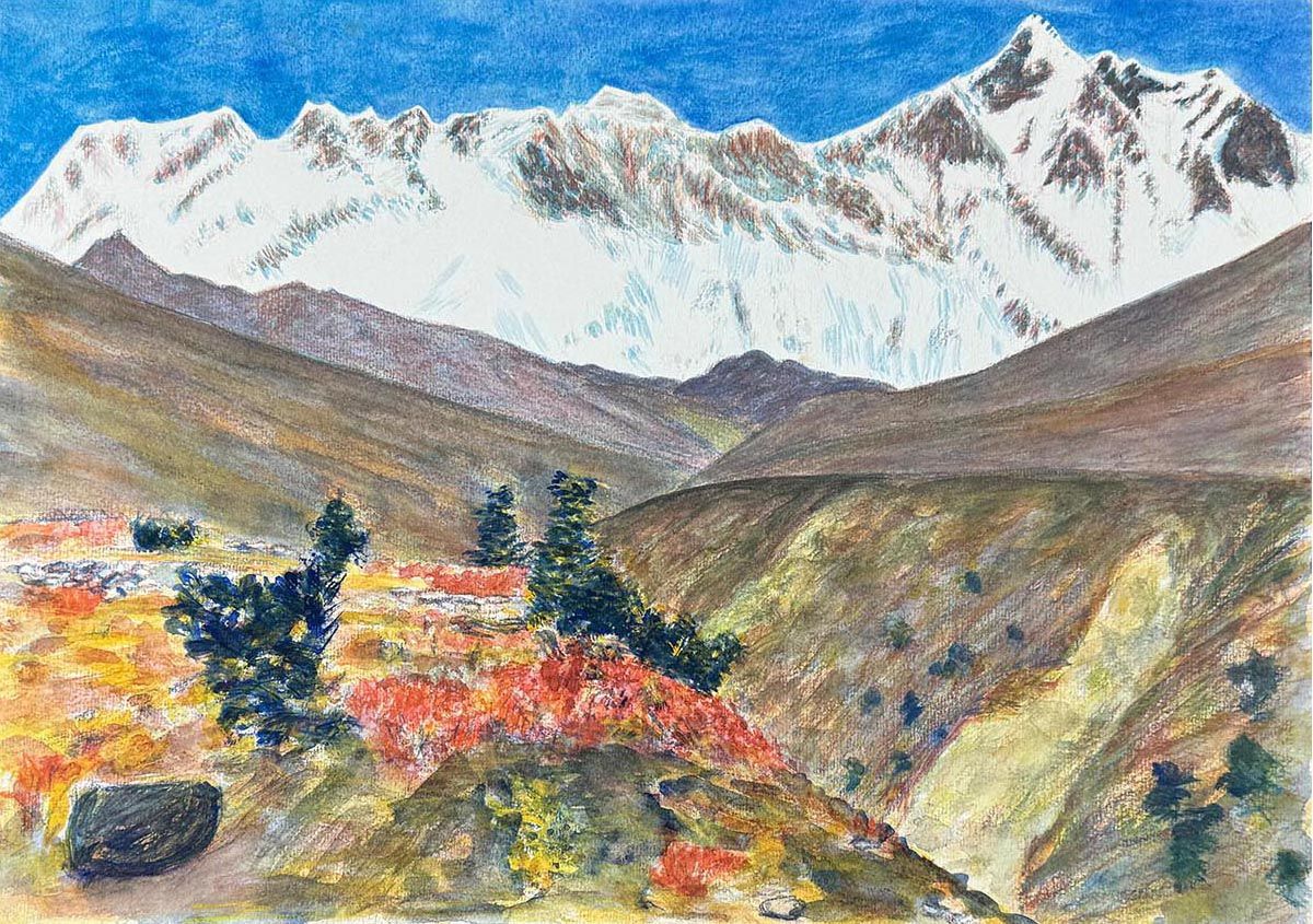 Jan Turner watercolour painting - Altitude themed artwork