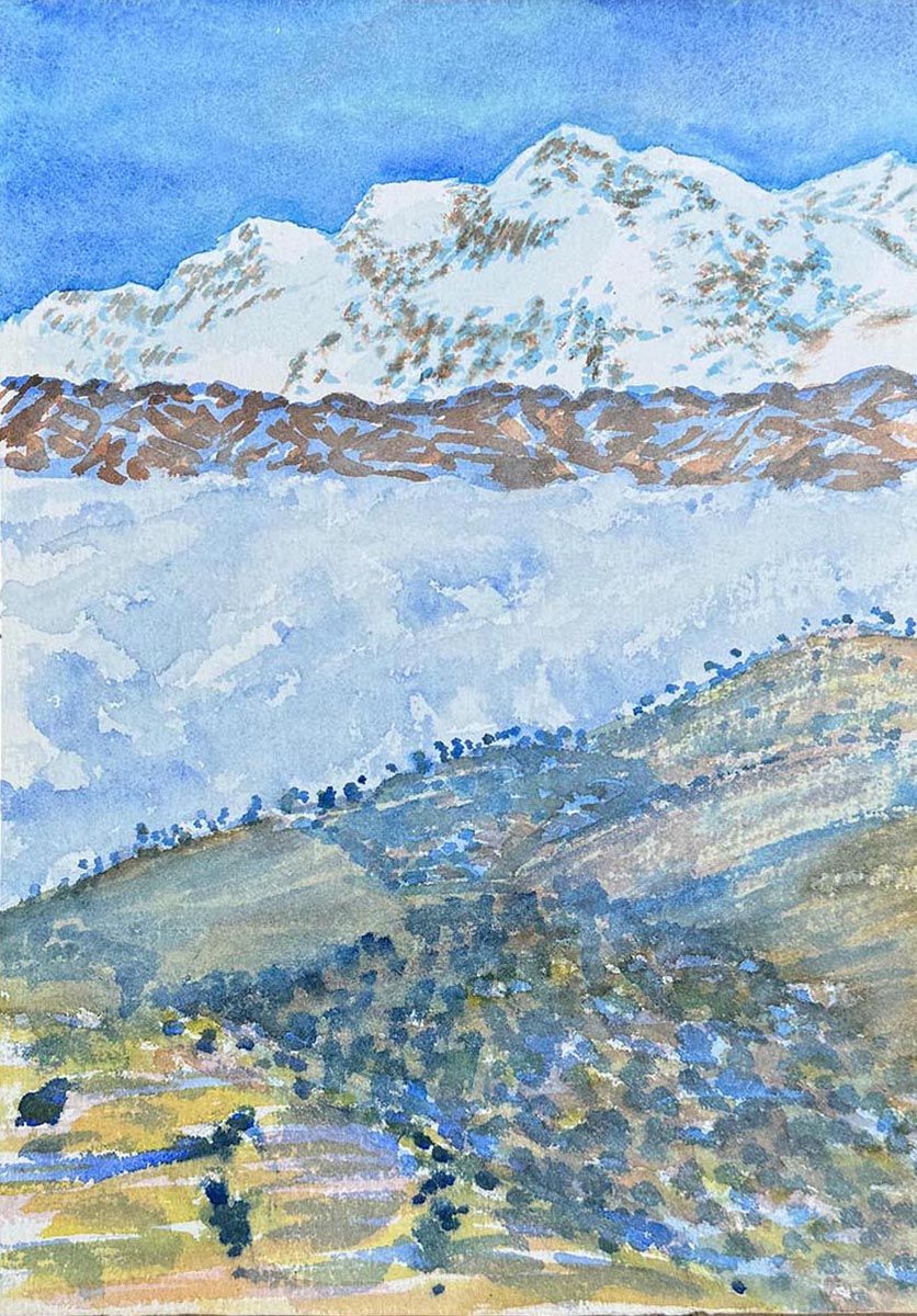 Jan Turner watercolour painting - Altitude landscape art